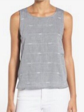 Eileen Fisher Nomadic Stripe Cotton Shell Top
